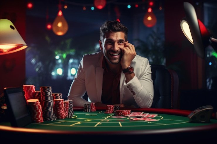 Dealer profesional Live Casino raja717 memandu permainan kartu secara langsung